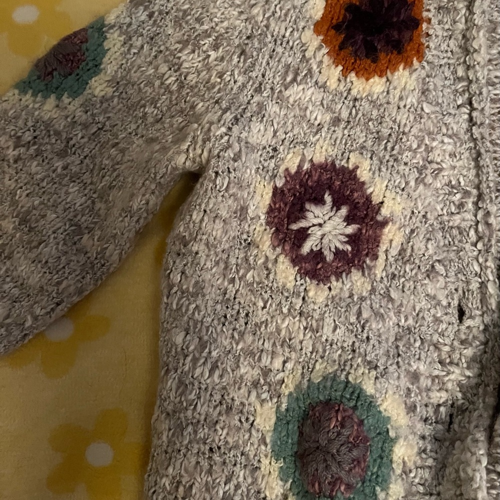 Cozy Sundance S Multicolor loose knit cardigan Button-Up Sweater guc - Picture 6 of 10